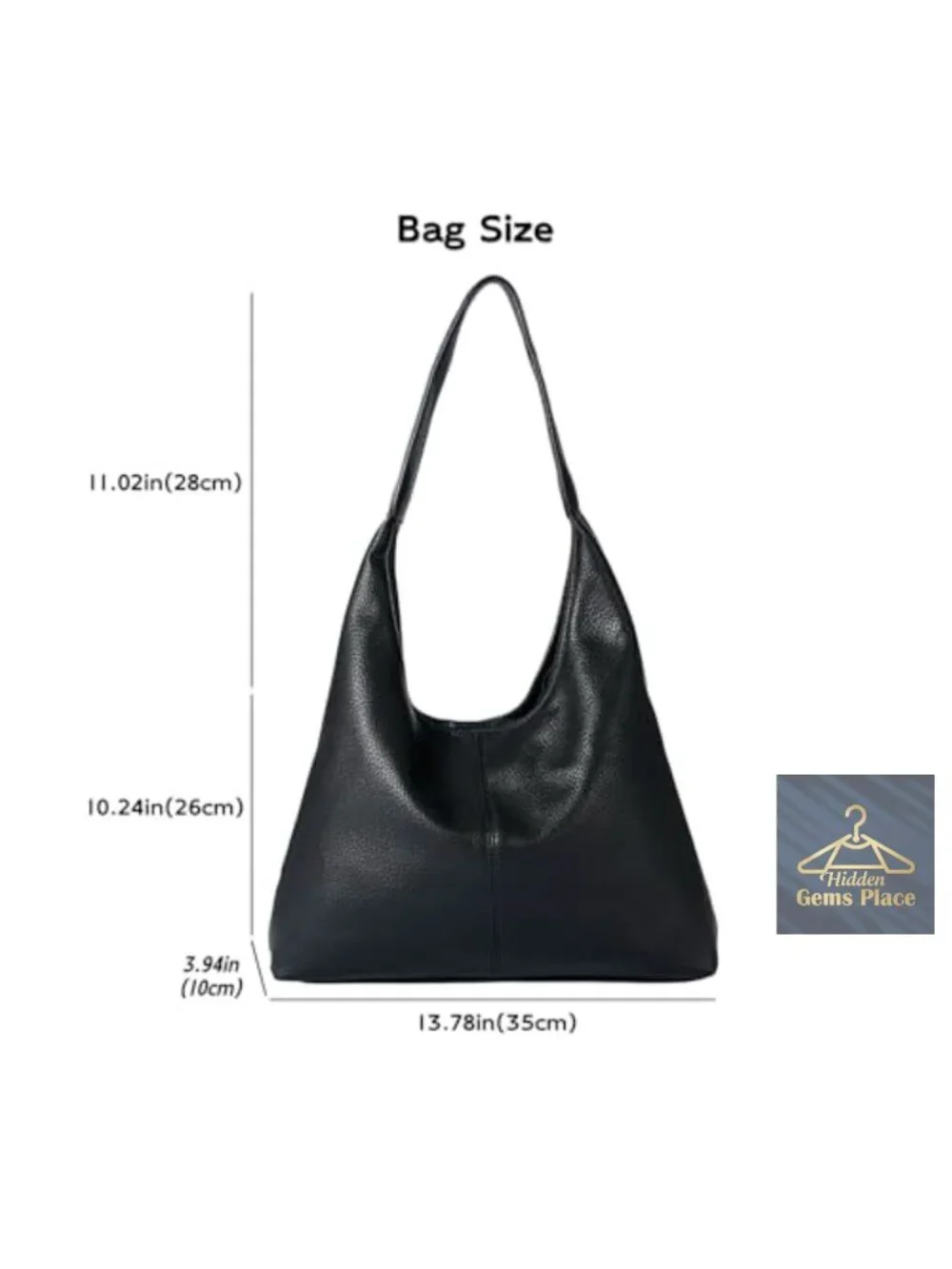 Large Vegan Leather Slouchy Hobo Shoulder Bag Tote for Work Travel